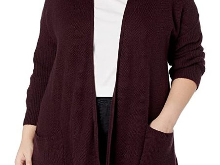 Goodthreads Jersey en Mezcla de Lana con Manga Tres Cuartos y Corte Cocoon Mujer, Rojo Oscuro, M For Sale