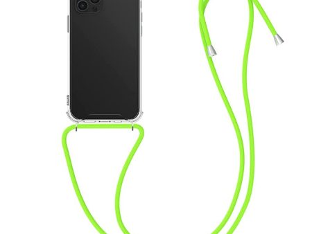 Funda Transparente TPU con Cuerda para Colgar Kwmobile para Apple iPhone 12 Pro MAX - Color Transparente Verde Neón Reacondicionado Discount