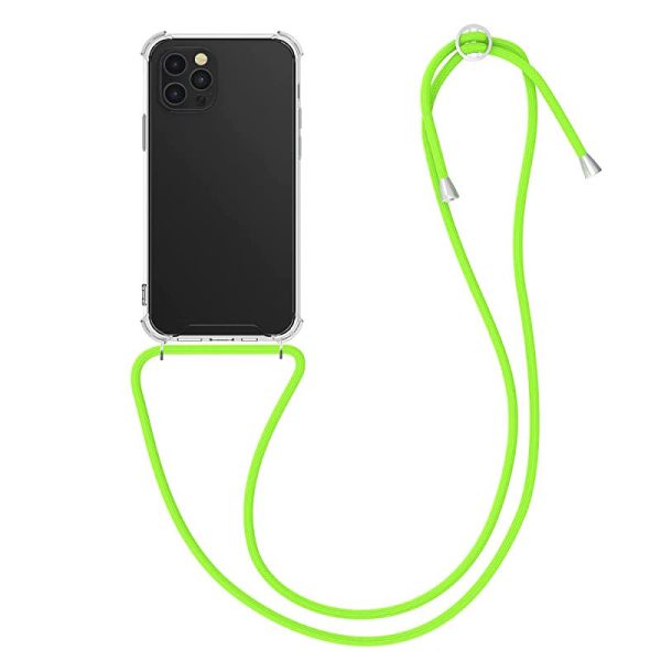 Funda Transparente TPU con Cuerda para Colgar Kwmobile para Apple iPhone 12 Pro MAX - Color Transparente Verde Neón Reacondicionado Discount